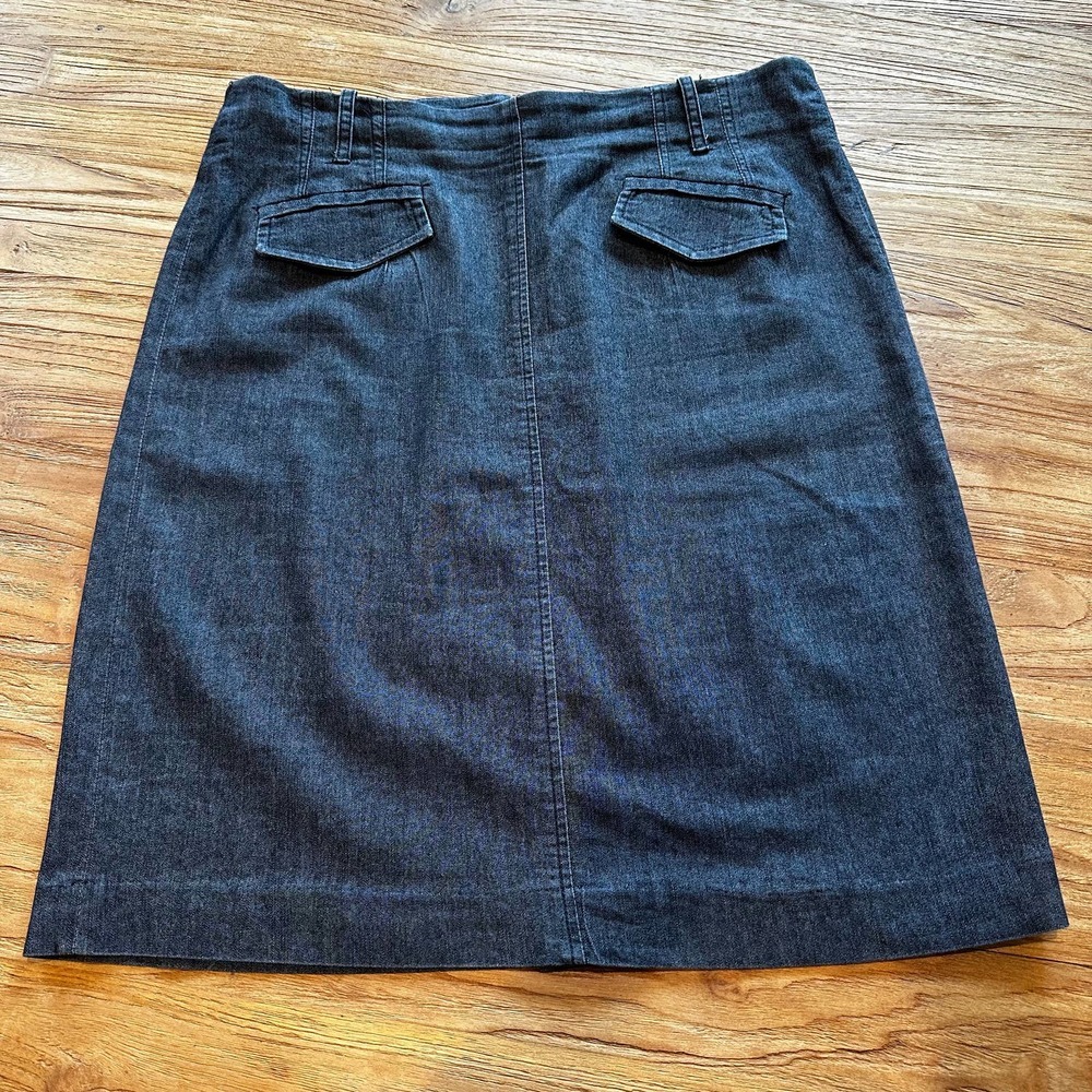 Sandro Sport Designer Luxury Women’s Washed‎ Black Grey Denim Knee Length Skirt